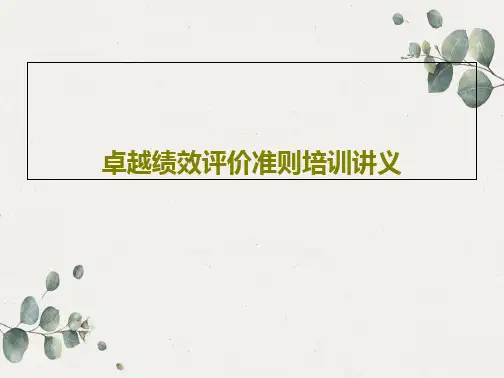 卓越绩效评价准则培训讲义99页PPT