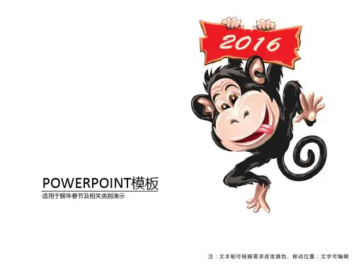 卡通大嘴猴PPT模板