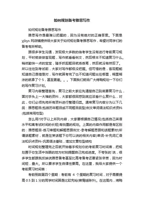如何规划备考雅思写作