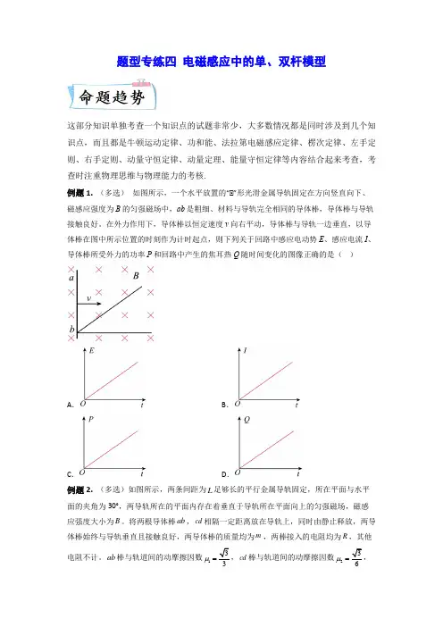 高考物理【热点·重点·难点】专练(全国通用)题型专练四电磁感应中的单、双杆模型—(原卷版+解析)
