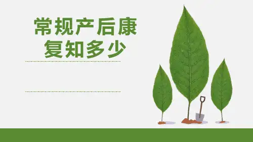 常规产后康复知识科普