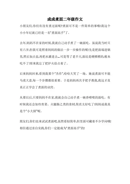 成成煮面二年级作文