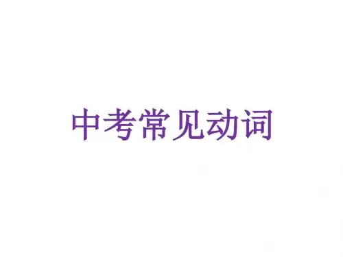 2017沈阳中考英语试题研究 语法专题 名师PPT——中考常见动词 (共67张PPT)