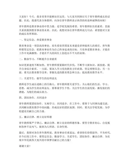 《致青年教师》发言稿范文