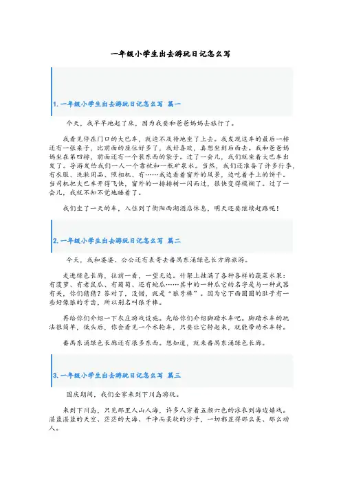 一年级小学生出去游玩日记怎么写
