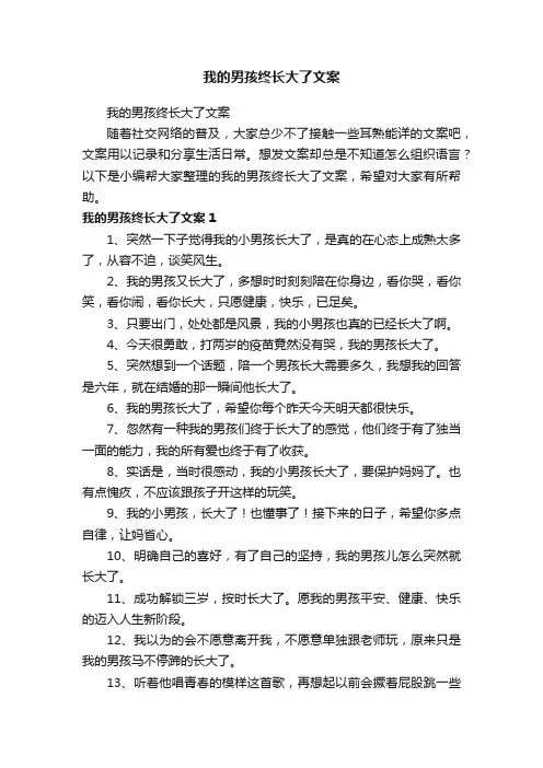 我的男孩终长大了文案