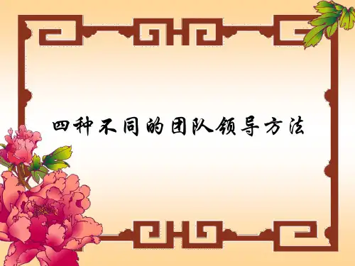 四种不同的团队领导方法