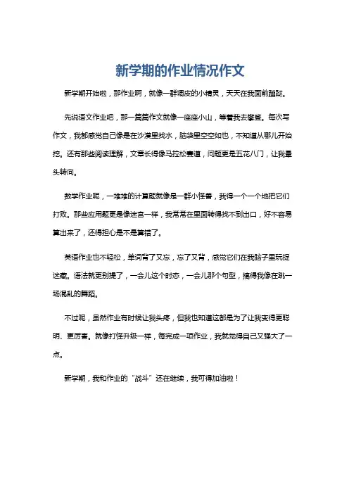 新学期的作业情况作文
