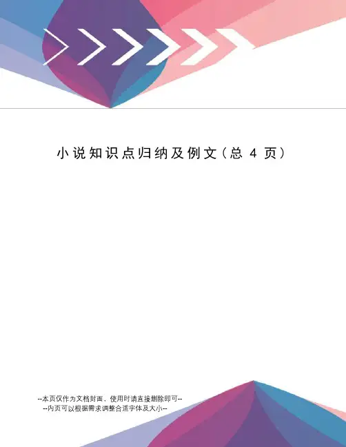 小说知识点归纳及例文