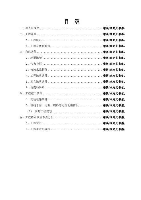 施工现场调查报告