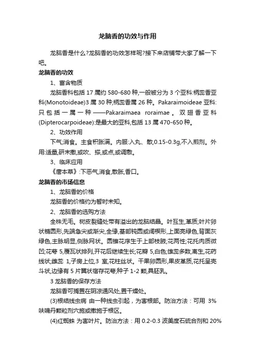 龙脑香的功效与作用