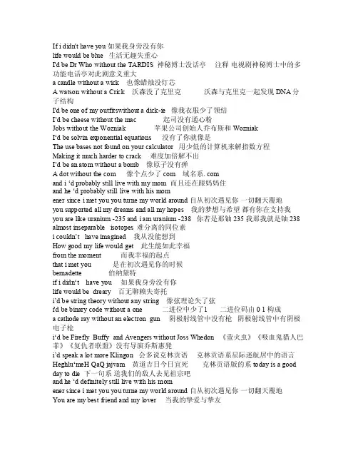 生活大爆炸S706霍华德写给妻子伯纳黛特的歌词