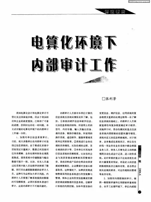 电算化环境下内部审计工作