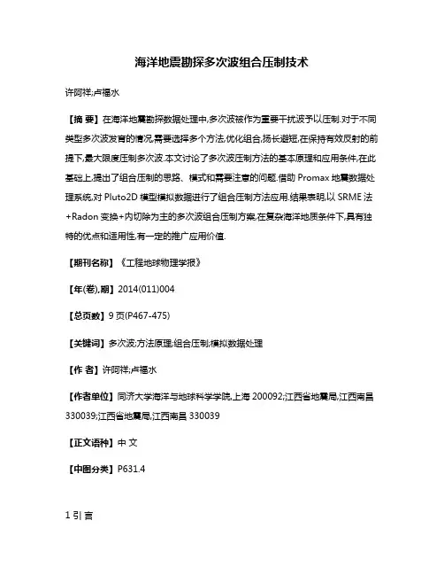 海洋地震勘探多次波组合压制技术