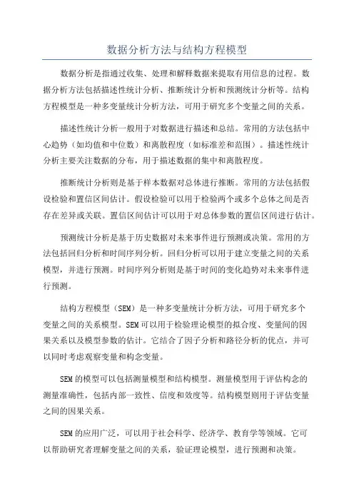 数据分析方法与结构方程模型