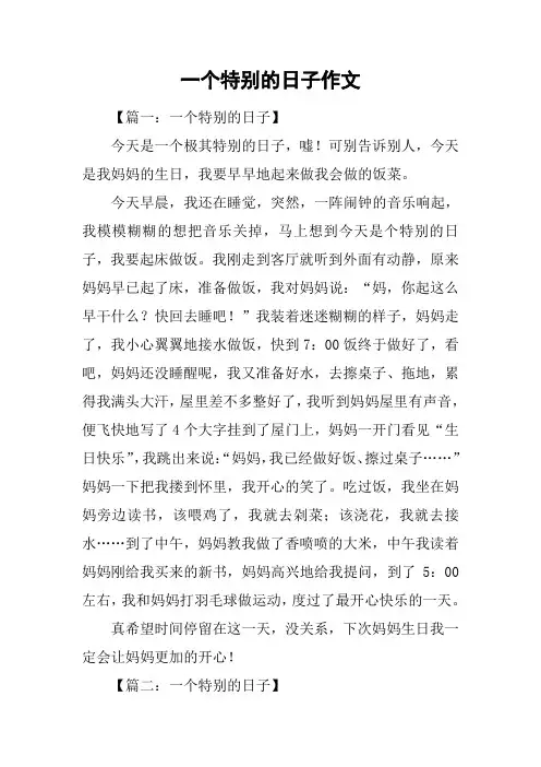 一个特别的日子作文