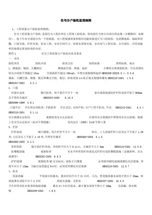住宅分户验收监理细则