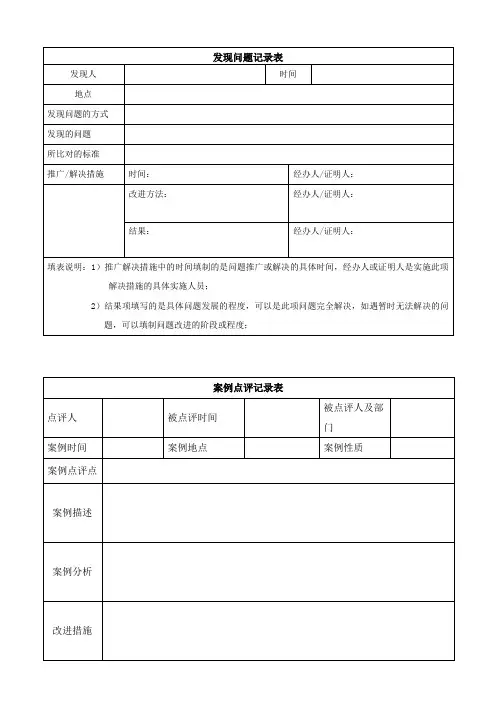 绩效考核工具表