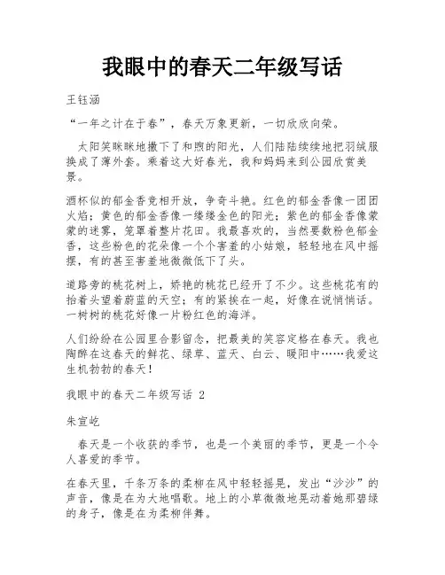 我眼中的春天二年级写话
