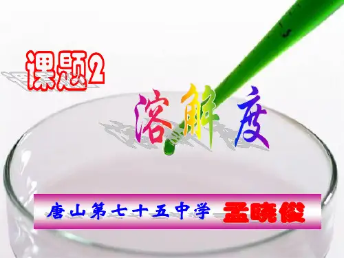 九年级化学《溶解度》优秀课件.ppt