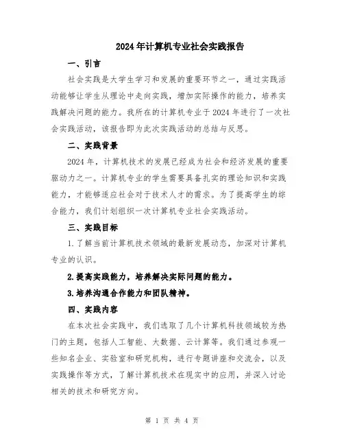 2024年计算机专业社会实践报告