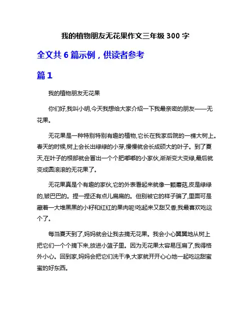 我的植物朋友无花果作文三年级300字
