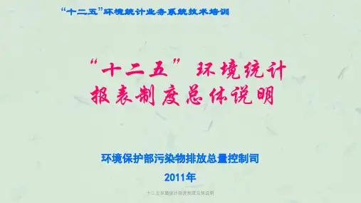 十二五环境统计报表制度总体说明课件