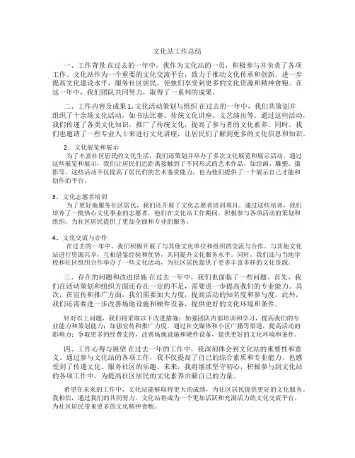 文化站工作总结