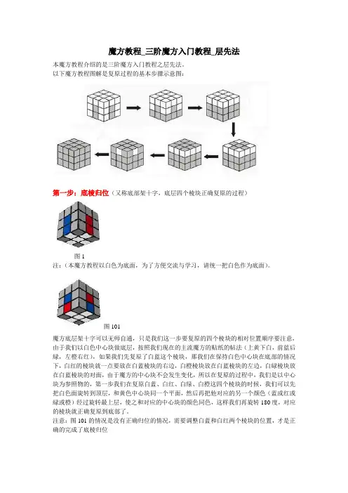 魔方教程_三阶魔方入门教程_层先法