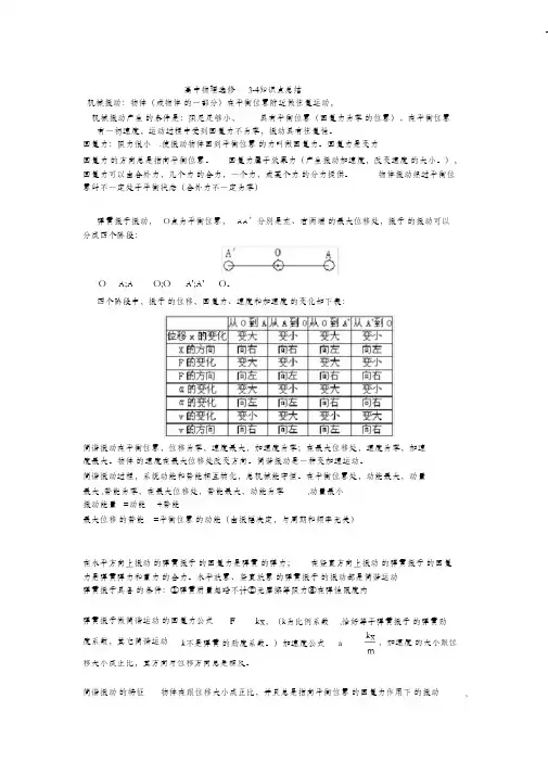 高中物理选修3-4知识点总结