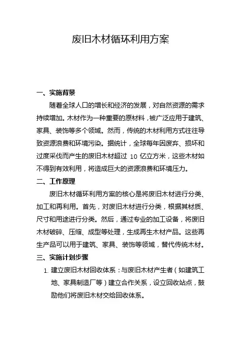 废旧木材循环利用方案(一)