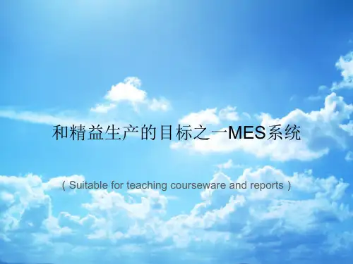 《和精益生产的目标之一MES系统》PPT课件讲义