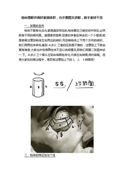 如何理解并画好素描体积，分步骤图文讲解，新手素材干货