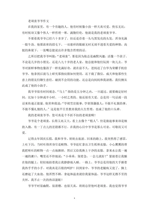 精选老顽童爷爷作文