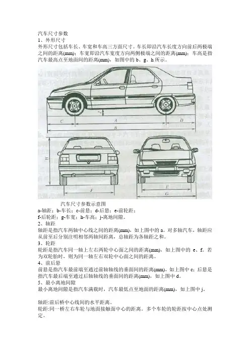 汽车尺寸参数