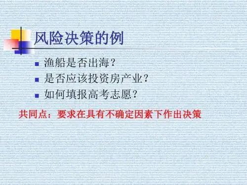 教师培训课件：数学建模中的风险决策-PPT文档资料17页