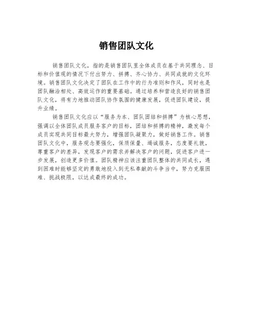 销售团队文化