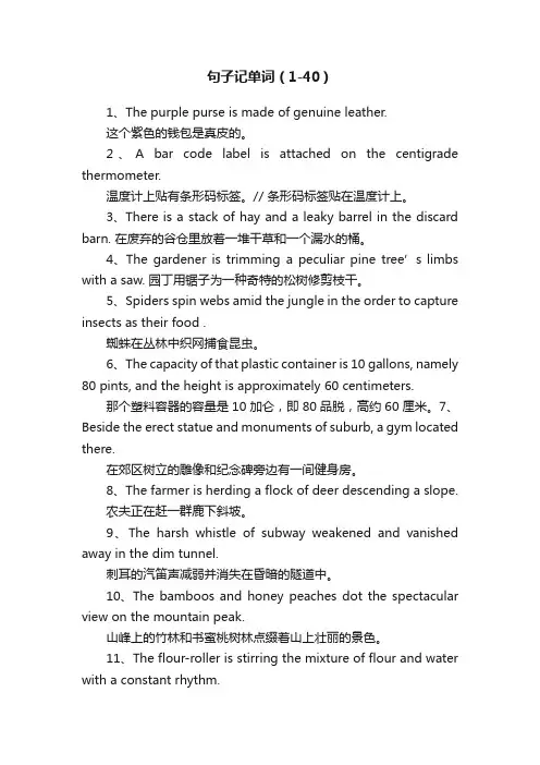 句子记单词（1-40）