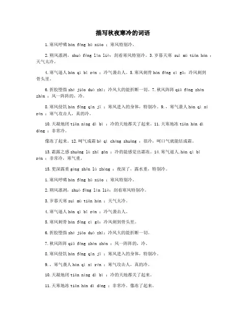 描写秋夜寒冷的词语