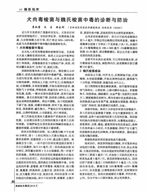 犬肉毒梭菌与魏氏梭菌中毒的诊断与防治