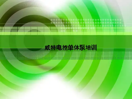 威特电控单体泵培训讲义