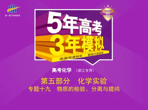 浙江省学考选考高2020届高2017级专题十九物质的检验、分离与提纯