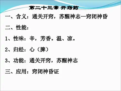 第二十三章开窍药