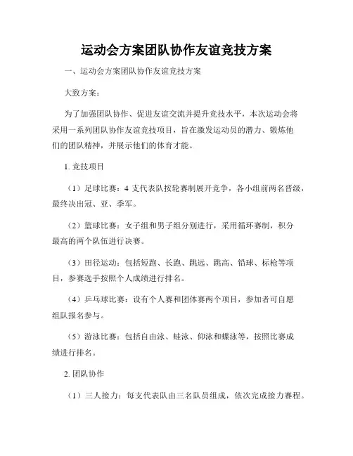 运动会方案团队协作友谊竞技方案