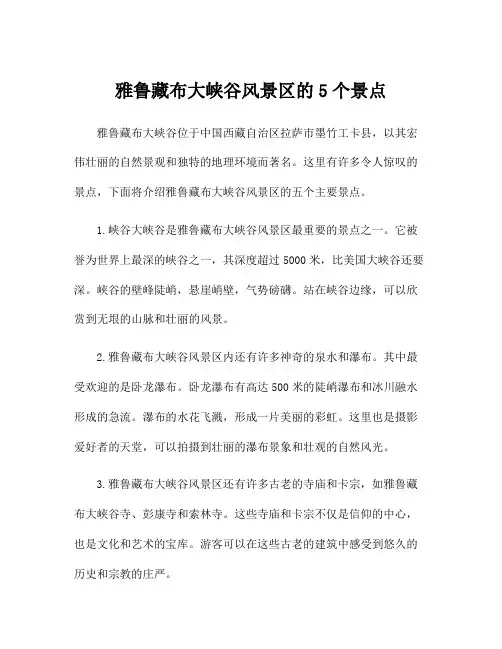 雅鲁藏布大峡谷风景区的5个景点
