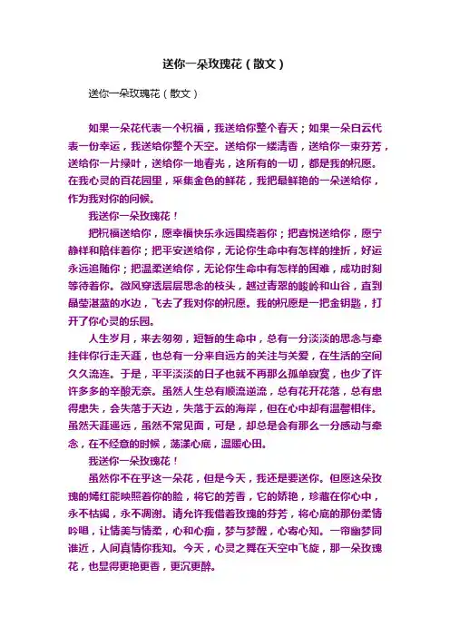 送你一朵玫瑰花（散文）