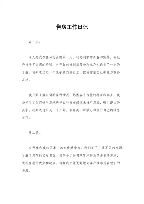 售房工作日记
