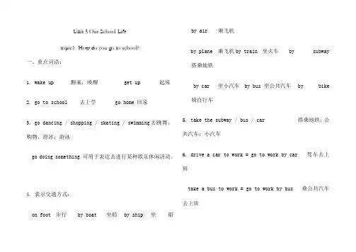 七年级英语下册重要知识点和语法点归纳仁爱版