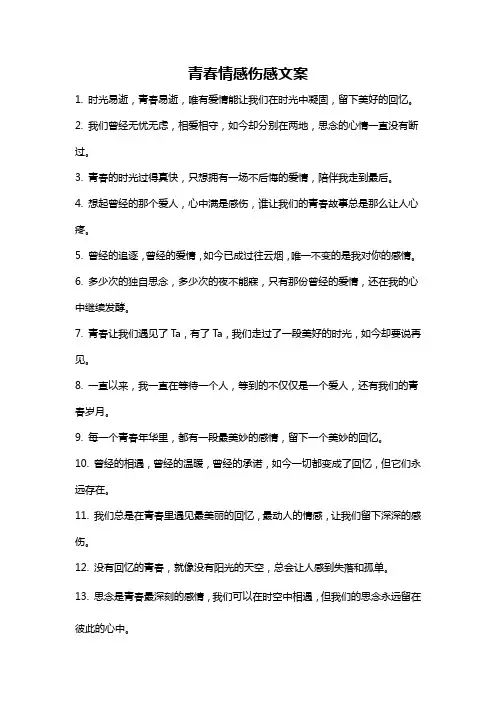 青春情感伤感文案