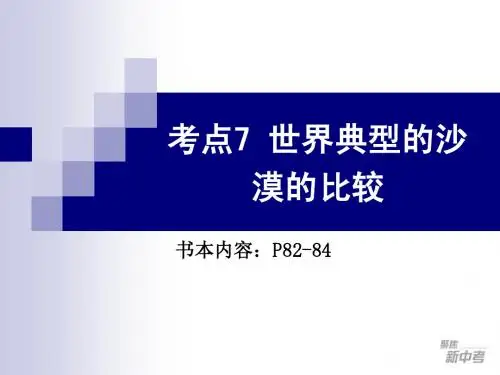 考点7比较世界典型区域的自然、人文环境特点(沙漠)